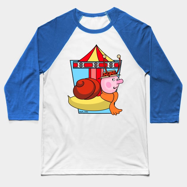 Brian the Snail - Magic Roundabout Baseball T-Shirt by Dark_Inks